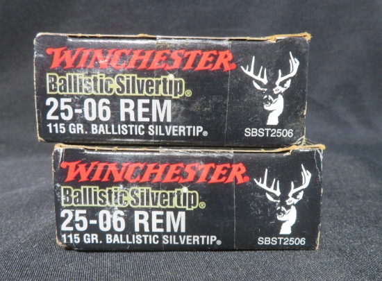 (2) Boxes of Winchester Ballistic Silver Tip -- 25-06