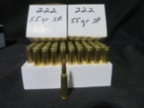 (2) Boxes of .222 Remington -- 55 Grain SP