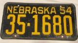 1954 NEBRASKA - DIXON COUNTY LICENSE PLATE