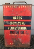 WARDS MOTOR OIL SQUARE CAN -- 5 QUART SIZE