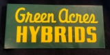 GREEN ACRES HYBRIDS - HARTINGTON, NEBRASKA - ADVERTISING SIGN -NEW OLD STOCK