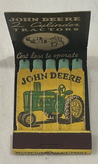 EARLY JOHN DEERE MATCH BOOK - FEATURES TRACTOR ON MATCHES