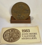 JOHN DEERE CALENDAR MEDALLION