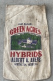 GREEN ACRES HYBRIDS - ALBERT A. ARENS - HARTINGTON, NEBR. - ADVERTISING SEED CORN SACK