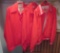 (3) Red Windbreak Coats