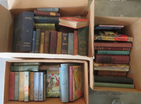 (3) Boxes of Antique Books