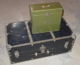 Antique Metal Trunk & File Box