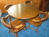 Pine Round Table w/ Four Chairs