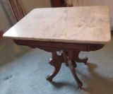 Marble Top Wooden End Table