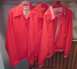 (3) Red Windbreak Coats