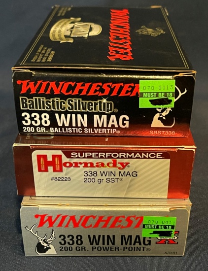 (3) Boxes of .338 Win Mag 200gr