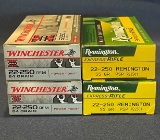 (4) Boxes of .22-250 Rem