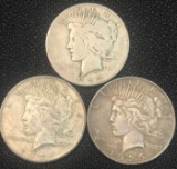 (3) US Peace Silver Dollars -- 1922-S, 1924, & 1926-S
