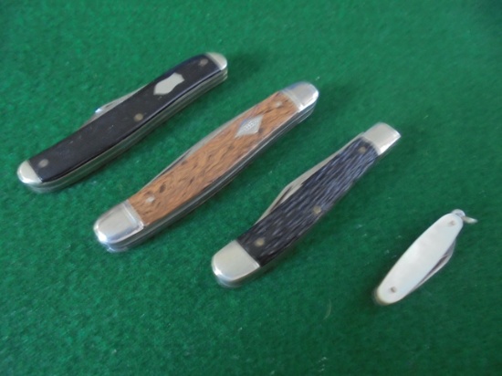 (4) OLD POCKET KNIVES-DE IMPERIAL--GAMBLES--KUTMASTER AND UNMARKED LITTLE KNIFE