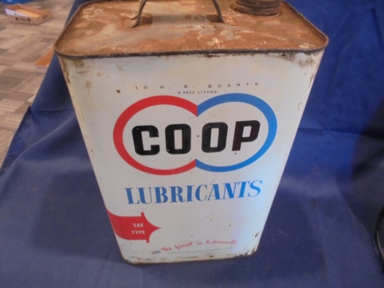 OLD 10 QUART ADVERTISING OIL CAN "COOP"