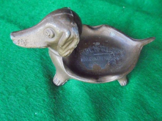 OLD ADVERTISING DOG ASH TRAY FROM "GEO C. McCULLOUGH FALCON CHEMICAL CO"