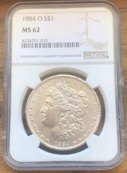 1884-O Morgan Silver Dollar - NGC MS-62