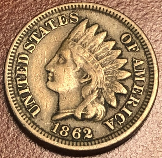 1862 United States Indian Head Cent -- VF