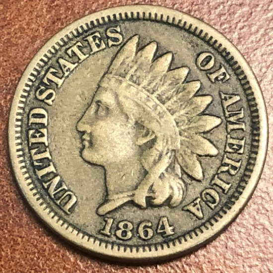 1864 United States Indian Head Cent- Variety 2