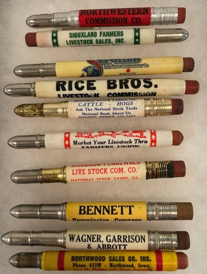 LOT OF (10) STOCKYARDS COMMISSION COMPANY BULLET PENCILS