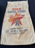 STAR HYBRIDS (JOE ARENS & SON - HARTINGTON, NEBR.) ADVERTISING SEED CORN SACK