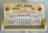 1966 - LEO B. KRAUS - TRUCKING CO. - STAND UP DESK CALENDAR - GRANVILLE, IOWA