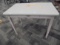 OLD WHITE ENAMEL TOP TABLE WITH PINK LEGS