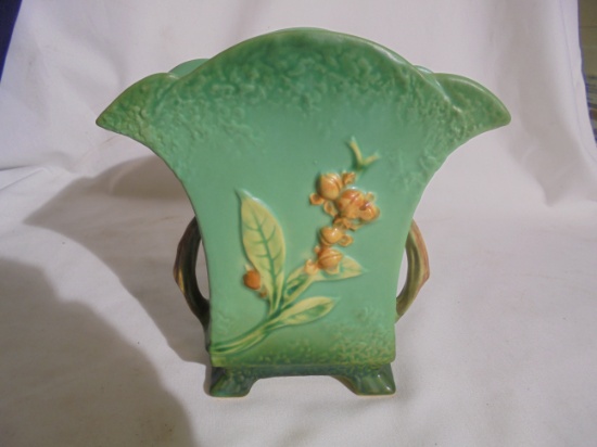 OLD ROSEVILLE VASE WITH GREAT COLOR AND PATTERN