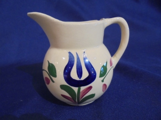 BEAUTIFUL NO. 62 SMALL PITCHER WITH TULIP DESIGN-WATT POTTERY