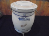 RED WING 10 GALLON WATER COOLER WITH CORRECT LID AND FRONT ADVERTISING 