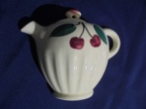 OLD TEA POT SHAPED WALL POCKET WITH APPLE DESIGN