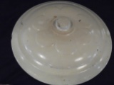 LARGE RED WING DAISY STONEWARE LID WITH KNOB