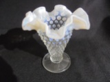 OLD OPAL WHITE HOBNAIL VASE-- 6 INCHES