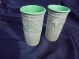 (2) RED WING SOCIETY CONVENTION VASES WITH BRUSH FINISH-2 TIMES MONEY