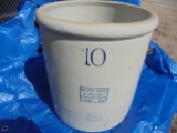 RARE RED WING 10 GALLON CROCK WITH ADVERTISING FROM 