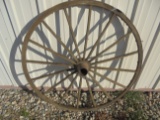 NICE OLD BUGGY WOODEN WHEEL-38 INCHES ACROSS
