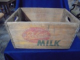 OLD WOOD ADVERTISING CRATE FEATURING 'ROBERTS MILK'