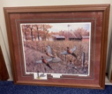 Fenceline Pheasants by Robert E Hinton