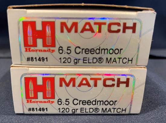 (2) Hornady Match 6.5 Creedmoor