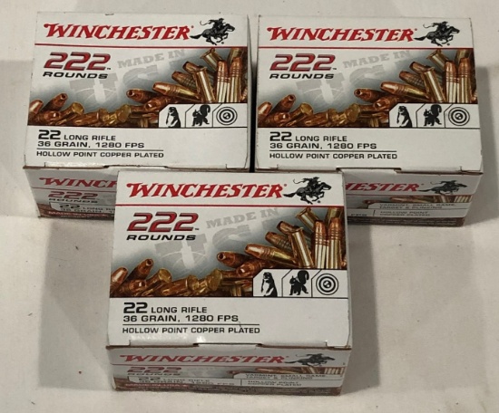 (3) Winchester .22 LR 222 Round Packs