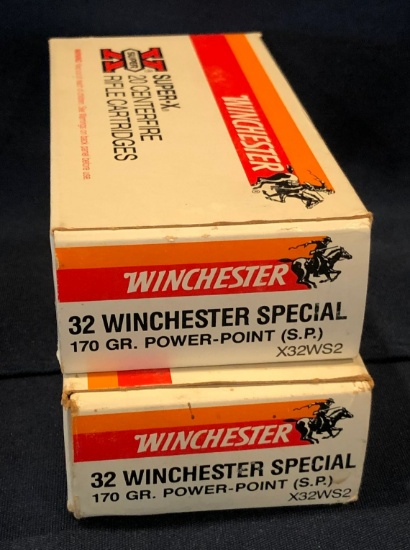 (2) Boxes of Winchester Super-X 32 Winchester Special