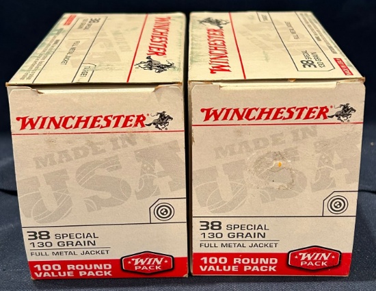 (2) Winchester 100 Round Value Pack - .38 Special - 130 Grain FMJ