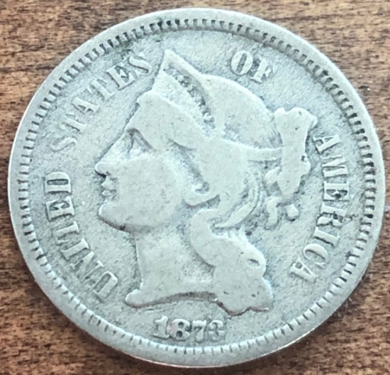 1873 United States Three Cent Nickel - Closed 3