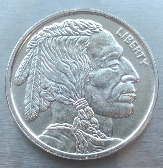 Buffalo Silver Round -- One Troy Ounce .999 Fine Silver