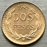 1945 Mexico Dos Pesos -- Mexican Gold Coin