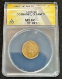 1908 Indian Head Cent - ANACS MS-60 Details