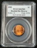 1995 Lincoln Memorial Cent - Double Die Obverse - MS67RD PCGS