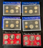 (6) United States Proof Sets -- 1971-1972-1973