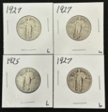 (4) United States Standing Liberty Quarters --- 1925 & 1927