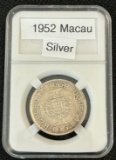 1952 Macau 5 Patacas Silver Soin